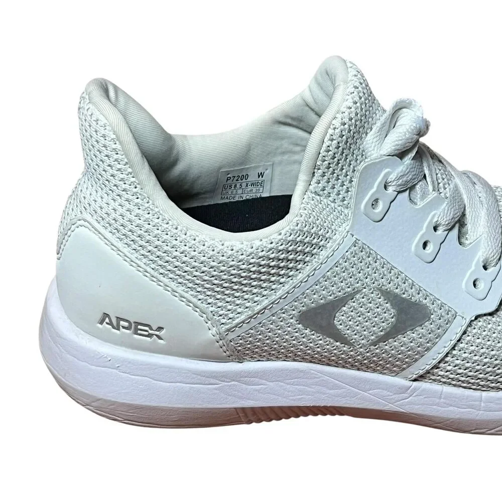 Apex Sneakers Womens Sz 8.5 X-Wide White Walking Mesh Comfort Gym Running Shoese